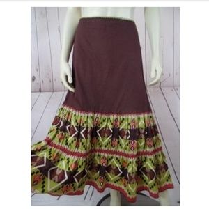 Randi M Skirt 8 Cotton Embroidered Ruffles Long